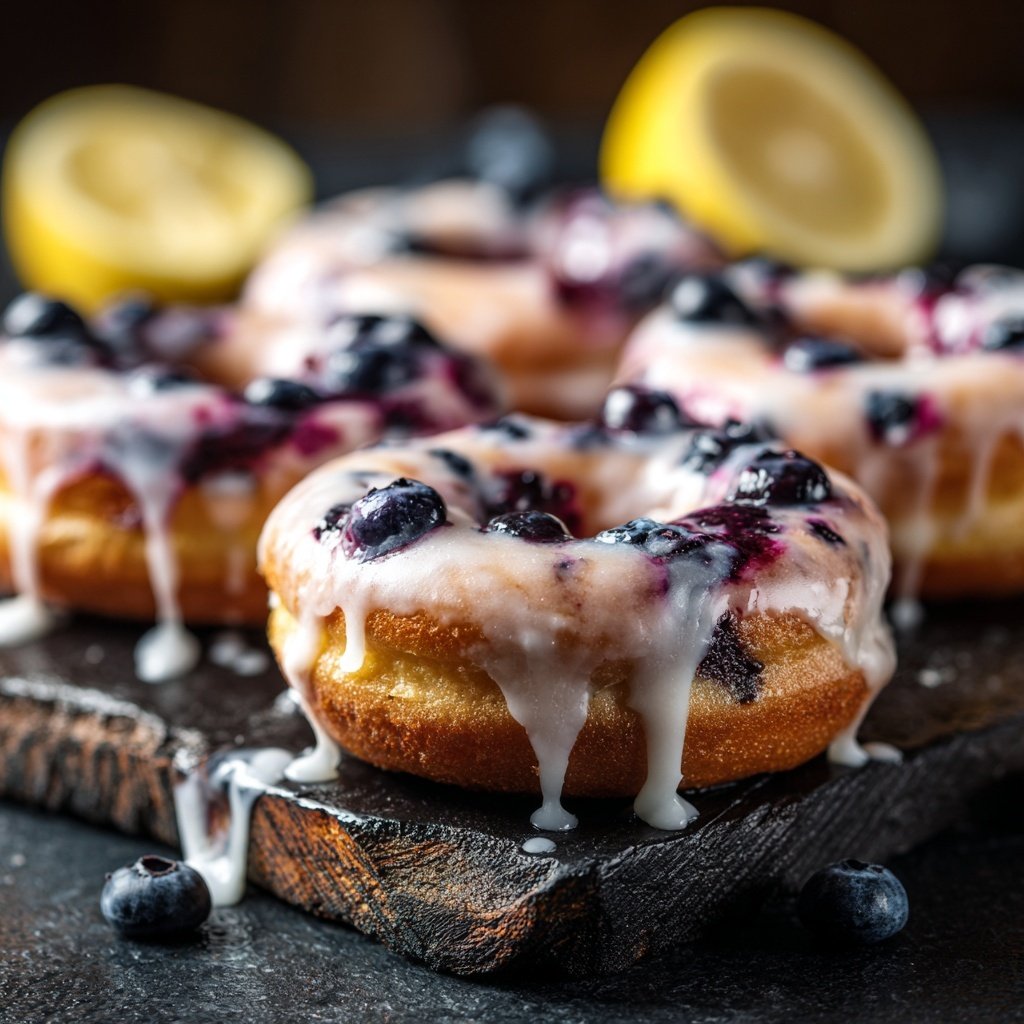 Blueberry Lemon Glazed Donuts