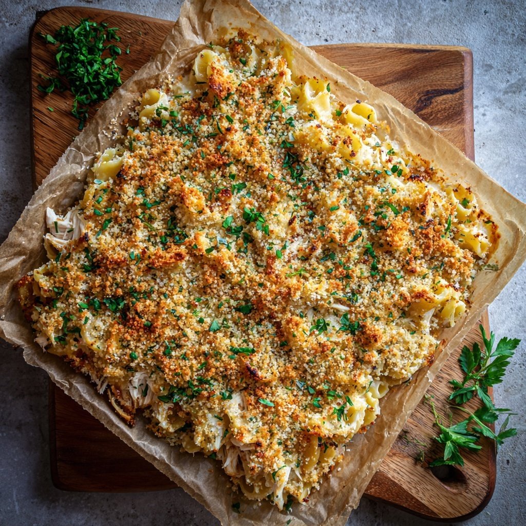 Garlic Herb Chicken Pasta Bake