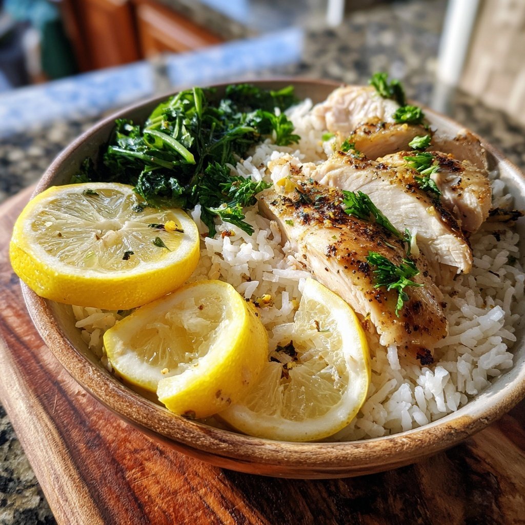 Healthy Lemon Chicken Rice Bowl