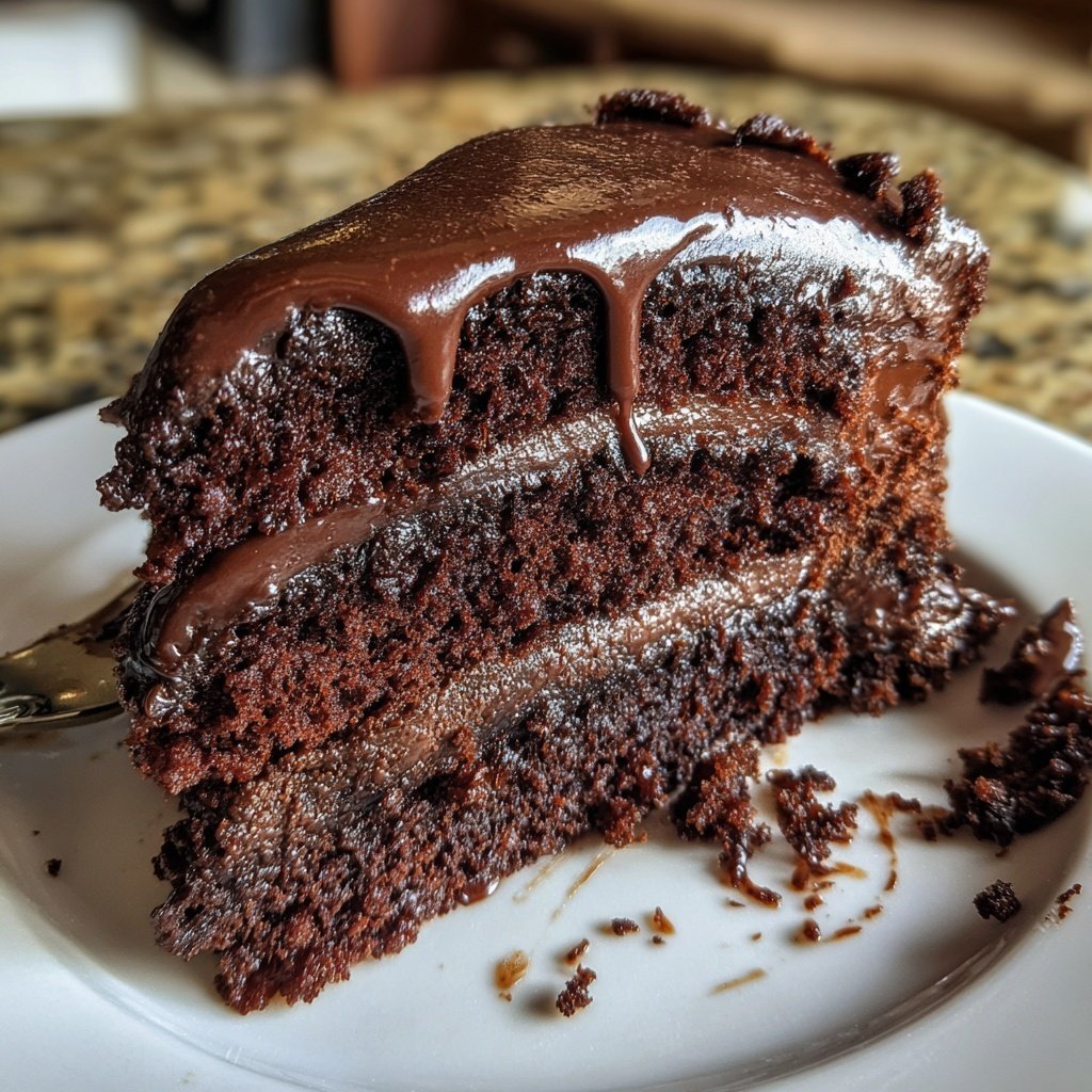 Moist Chocolate Cake With Rich Ganache