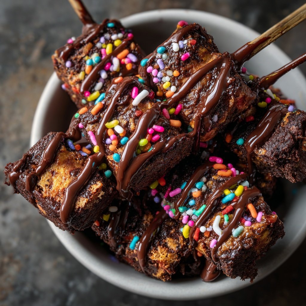 Super Bowl Brownie Skewers