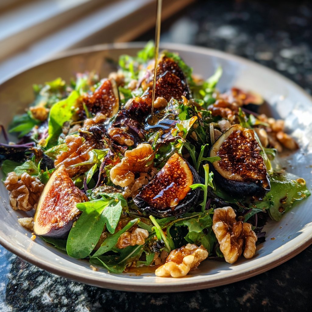 Fig and Walnut Salad with Honey Dressing