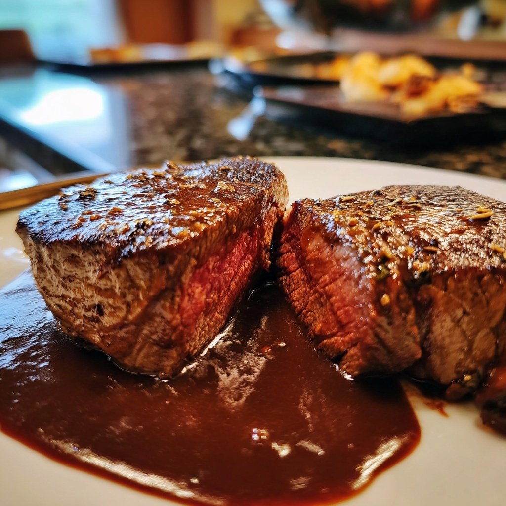 Romantic Filet Mignon with Red Wine Sauce
