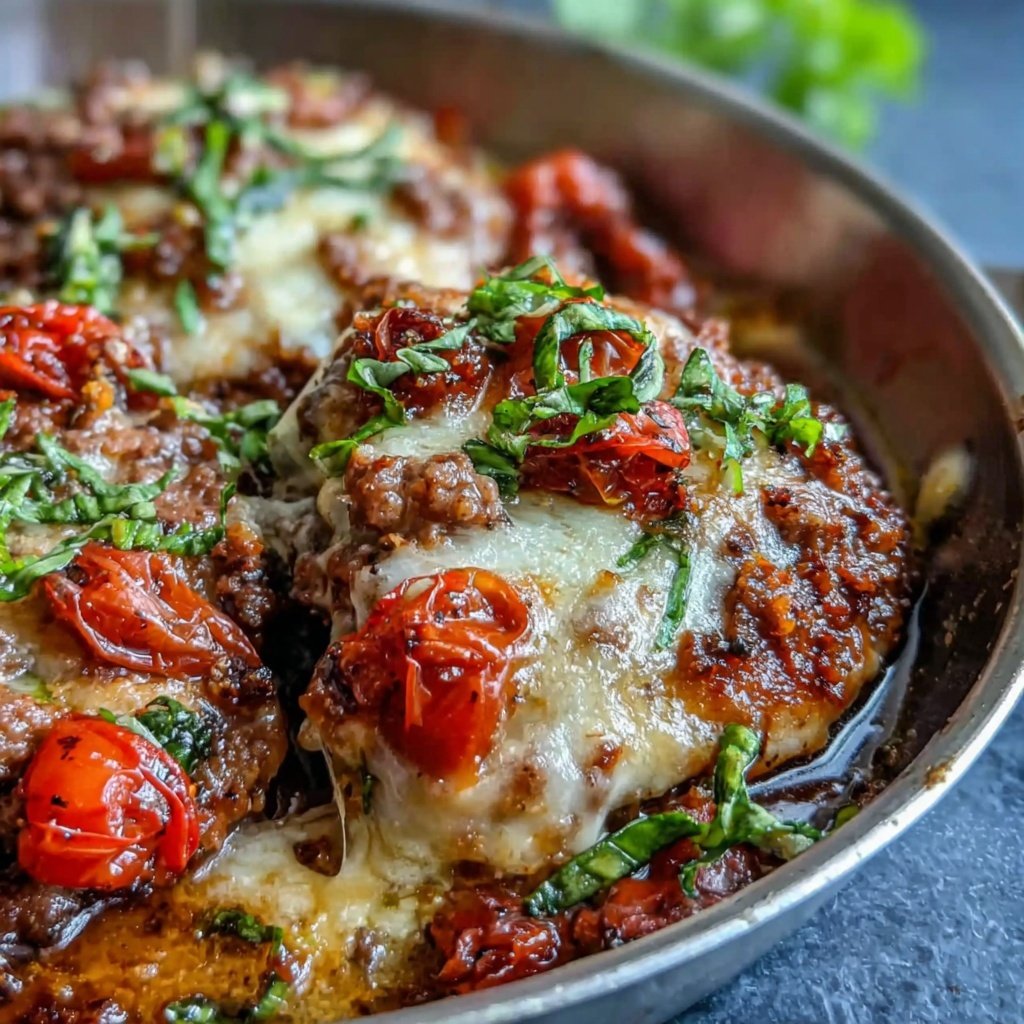 Hamburger Meat And Tomato Skillet