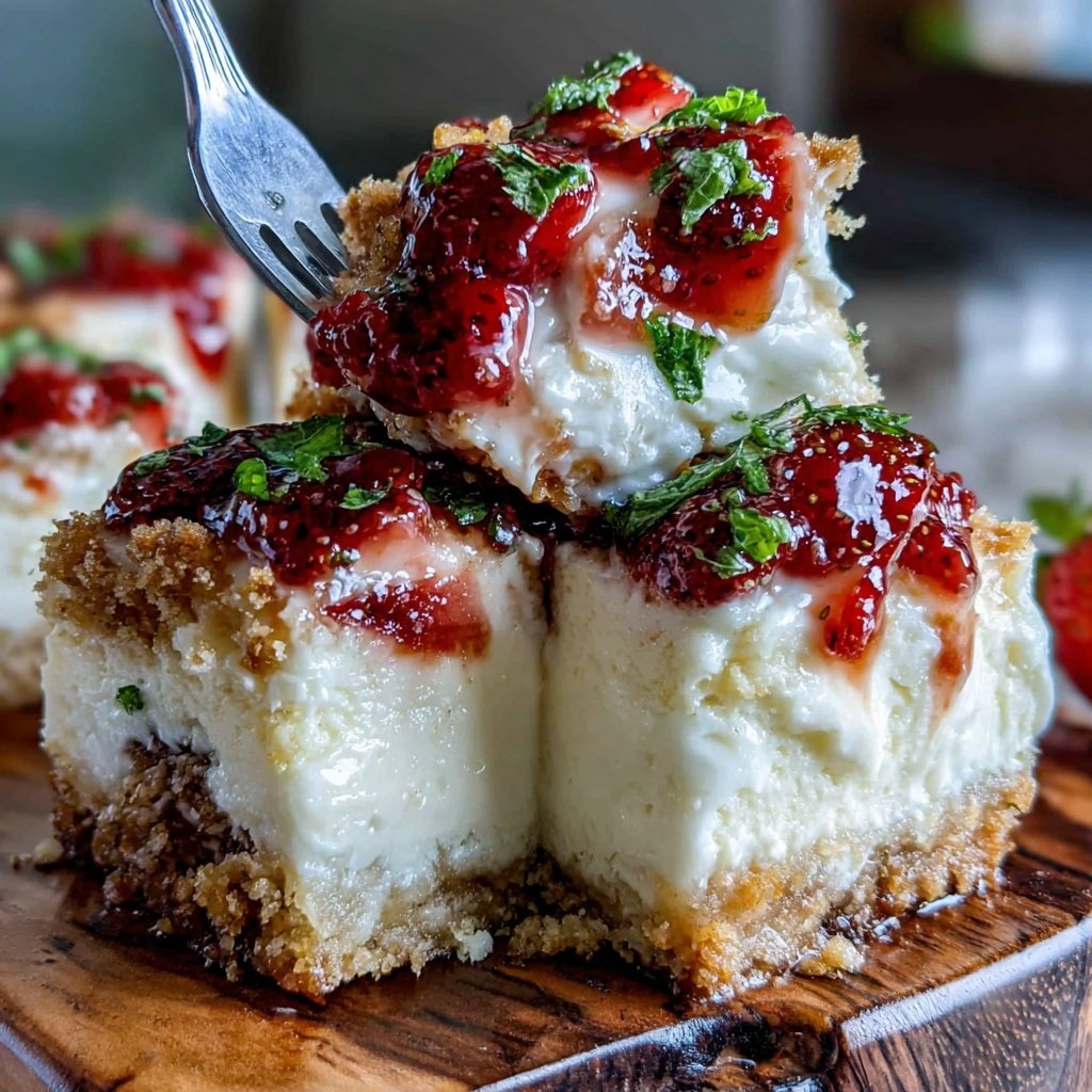 Strawberry Shortcake Cheesecake Bars